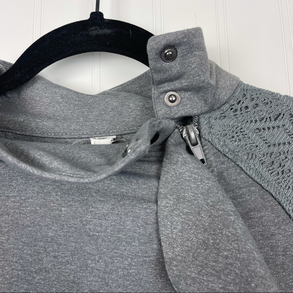 ANTHROPOLOGIE Pure + Good Gray Athletic Ruffle Jacket - Picture 4 of 6